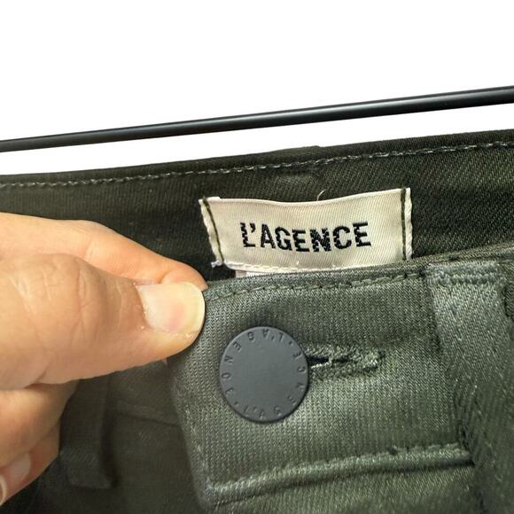 L'AGENCE Beatrix Army Coated High-Rise Flared Pants Women’s Size 24‎ - Picture 7 of 11